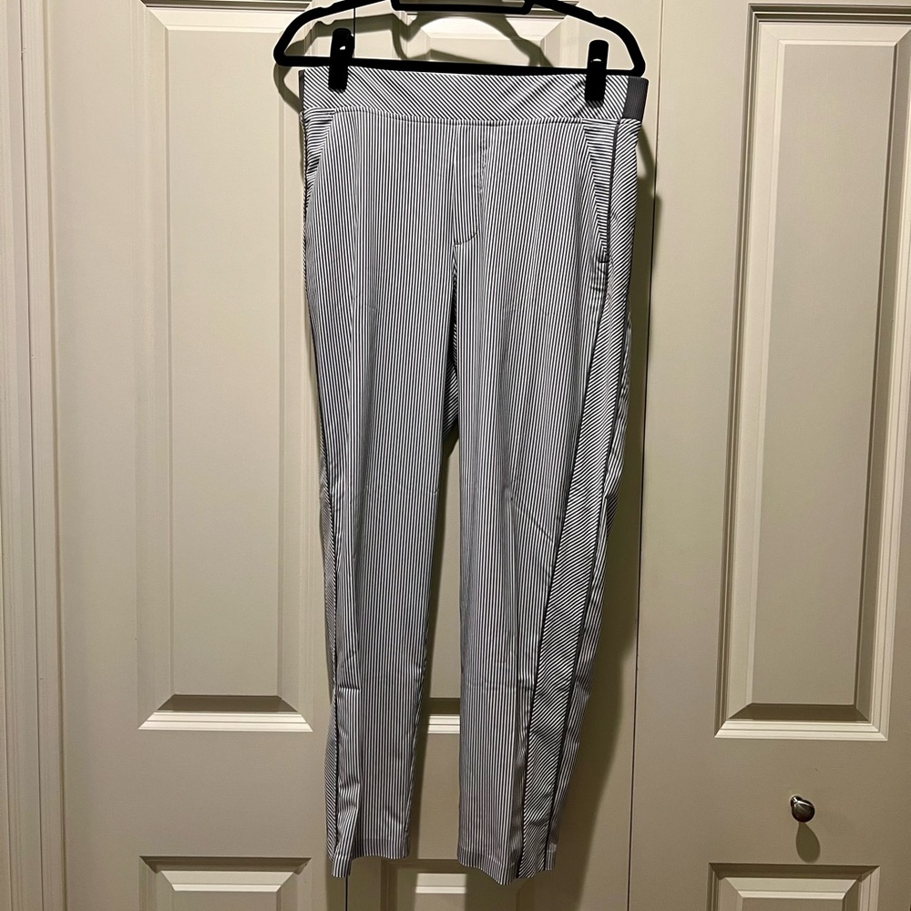 Athleta Brooklyn Pants, Grey striped, Size 10